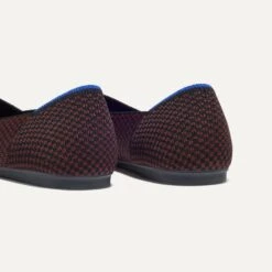 Rothy's The Flat - Bittersweet Micro Check -Rothy's Shoes Store 001 Flat BittersweetMicroCheck HeelDetail 4178