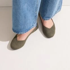 Rothy's The Flat - Safari Basketweave -Rothy's Shoes Store 001 Flat SafariBasketweave On Figure 2071