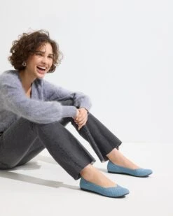 Rothy's The Flat - Sky Basketweave -Rothy's Shoes Store 001 Flat SkyBasketweave On Figure 1445