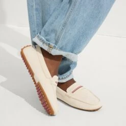 Rothy's The Driver - Cream Puff -Rothy's Shoes Store 003 Loafer Ecru On Figure 1326