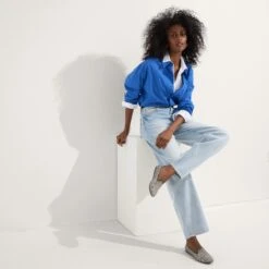 Rothy's The Loafer - Slate Herringbone -Rothy's Shoes Store 003 Loafer SlateHerringbone On Figure 1622