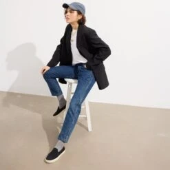 Rothy's The Original Slip On Sneaker - Black Sand -Rothy's Shoes Store 006 OriginalSlipOnSneaker BlackSand On Figure 0900