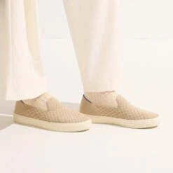 Rothy's The Original Slip On Sneaker - Knot Brown -Rothy's Shoes Store 006 OriginalSlipOnSneaker KnotBrown On Figure 1756