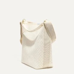 Rothy's The Bucket Bag - White Sand -Rothy's Shoes Store 039 BucketBag WhiteSand 45 Degree 3498