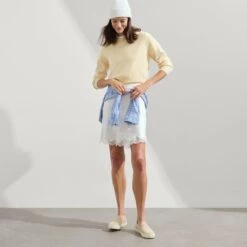 Rothy's The Original Slip On Sneaker - Honeybun Shimmer Bouclé -Rothy's Shoes Store 052 OriginalSlipOnSneaker HoneybunShimmerBoucle OnFigure 2360