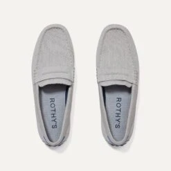 Rothy's The Driving Loafer - Light Grey Herringbone -Rothy's Shoes Store 055 DrivingLoafer LightGreyHerringbone PrimaryOverhead 401