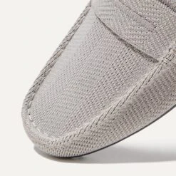 Rothy's The Driving Loafer - Light Grey Herringbone -Rothy's Shoes Store 055 DrivingLoafer LightGreyHerringbone ToeDetail 620