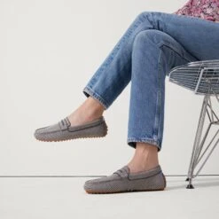 Rothy's The Driver - Iron Herringbone -Rothy's Shoes Store 069 Driver IronHerringbone OnFigure v7636