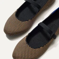 Rothy's The Square Mary Jane - Wren Micro Check -Rothy's Shoes Store 075 SquareMaryJane WrenMicroCheck ToeDetail 4279