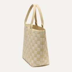Rothy's The Lightweight Tote - Checker Sand -Rothy's Shoes Store 086 LightweightTote CheckerSand 45Degree 6778