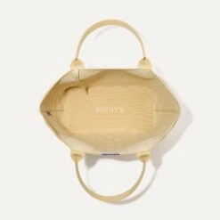 Rothy's The Lightweight Tote - Checker Sand -Rothy's Shoes Store 086 LightweightTote CheckerSand Overhead 4456