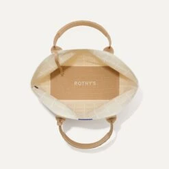 Rothy's The Lightweight Tote - Ivory Perf -Rothy's Shoes Store 086 LightweightTote IvoryPerf Overhead 8779