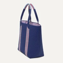 Rothy's The Lightweight Tote - Spirit Stripe -Rothy's Shoes Store 086 LightweightTote SpiritStripe Front Strap 0719