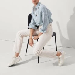 Rothy's The Women's RS02 Sneaker - Courtside White -Rothy's Shoes Store 096 RS02Sneaker CourtsideWhite OnFigure pos 5437copy