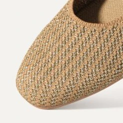 Rothy's The Square Wrap - Gold Stripe -Rothy's Shoes Store 102 SquareWrap GoldStripe Toecrop 0137