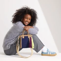 Rothy's The Crossbody Strap - Gold Dust -Rothy's Shoes Store 119 RS02Sneaker BlueBlitz On Figure 1624