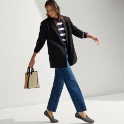 Rothy's The Almond Loafer - Dusk Tweed -Rothy's Shoes Store 130 AlmondLoafer DuskTweed On Figure 0910