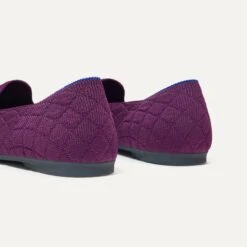 Rothy's The Almond Loafer - Quilted Plum -Rothy's Shoes Store 130 AlmondLoafer QuiltedPlum HeelDetail 91003