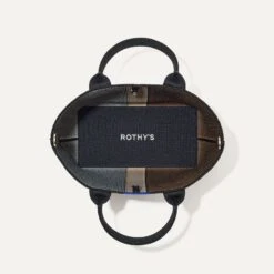 Rothy's The Lightweight Petite Tote - Piano Stripe -Rothy's Shoes Store 141 PetiteLightweightTote PianoStripe Overhead 3013