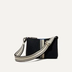 Rothy's The Casual Crossbody - Black And Ivory Stripe