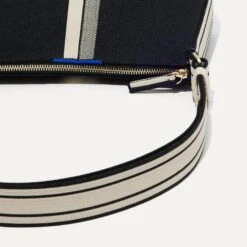 Rothy's The Casual Crossbody - Black And Ivory Stripe -Rothy's Shoes Store 142 CasualCrossbody Black IvoryStripe Strap