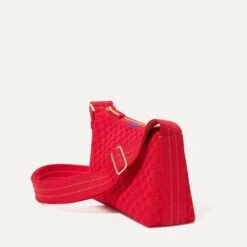 Rothy's The Casual Crossbody - Red Crisp Basketweave -Rothy's Shoes Store 142 CasualCrossbody RedCrispBasketweave 45 Degree 1229