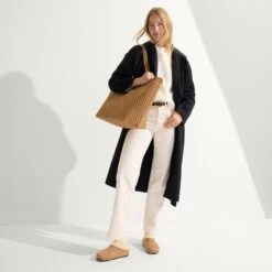 Rothy's The Zip Travel Tote - Hazelnut -Rothy's Shoes Store 150 CasualClog Butternut On Figure 0240