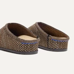 Rothy's The Casual Clog - Spice Herringbone -Rothy's Shoes Store 150 CasualClog SpiceHerringbone HeelDetail 0740