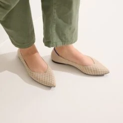 Rothy's The Point II - Frappe Basketweave -Rothy's Shoes Store 152 PointII FrappeBasketweave On Figure 0842