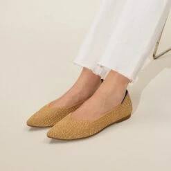 Rothy's The Point II - Gold Stripe -Rothy's Shoes Store 152 PointII GoldStripe OnFigure 4045