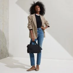 Rothy's The Classic Handbag - Black -Rothy's Shoes Store 152 PointII Portobello On Figure 1059