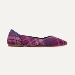 Rothy's The Point II - Purple Plaid -Rothy's Shoes Store 152 PointII PurplePlaid Side 4098