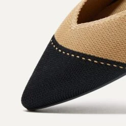 Rothy's The Point II - Camel Captoe -Rothy's Shoes Store 152 ThePointII CamelCaptoe ToeDetail