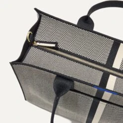 Rothy's The Classic Tote - Mist Herringbone -Rothy's Shoes Store 162 ClassicTote MistHerringbone TopZipper 3127