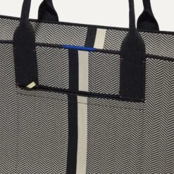 Rothy's The Classic Tote - Mist Herringbone -Rothy's Shoes Store 162 ClassicTote MistHerringbone ZipPocketDetail 3100