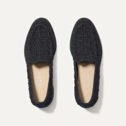 Rothy's The Lug Loafer - Black Bouclé -Rothy's Shoes Store 163 LugLoafer BlackBoucle PrimaryOverhead 6780