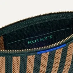Rothy's The Wallet Wristlet - Pine Stripe -Rothy's Shoes Store 164 WalletWristlet PineStripe Inside 198