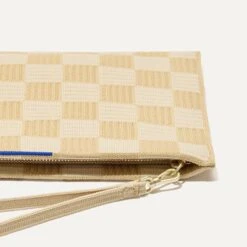 Rothy's The Wristlet - Checker Sand -Rothy's Shoes Store 164 Wristlet CheckerSand Laydown 9008