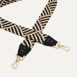 Rothy's The Crossbody Strap - Black And Ivory Woven -Rothy's Shoes Store 167 CrossbodyStrap BlackandIvoryWoven Hardware 3991