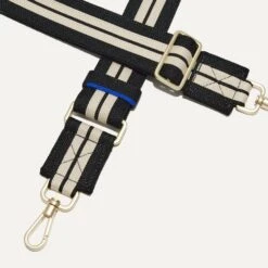 Rothy's The Crossbody Strap - Black And White Stripe -Rothy's Shoes Store 167 CrossbodyStrap BlackandWhiteStripe Hardware 98bd6485 550a 4a49 9412 f9d7104c3b73