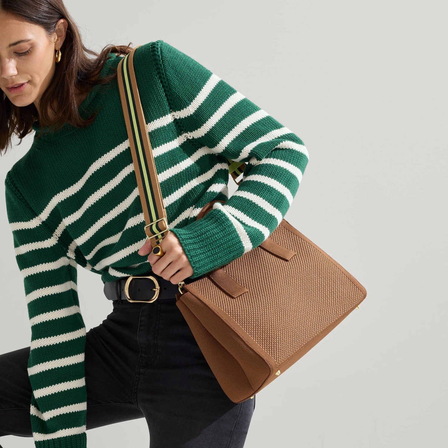 Rothy's The Crossbody Strap - Neon Pine Stripe 2 Rothy's The Crossbody Strap - Neon Pine Stripe - Image 2