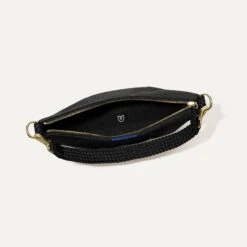 Rothy's The Crescent Bag - Black Licorice -Rothy's Shoes Store 169 CrescentBag BraidedBlackLicorice Overhead 7668