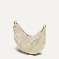 Rothy's The Crescent Bag - Cream Twist -Rothy's Shoes Store 169 CrescentBag BraidedCreamTwist 45Degree 1123 534a0618 586c 4fe0 9506 9a009c989553