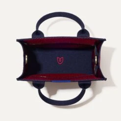 Rothy's The Petite Classic Tote - Cherry Micro Check -Rothy's Shoes Store 171 PetiteClassicTote CherryMicrocheck Overhead 89328