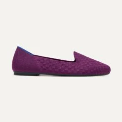 Rothy's The Lounge Loafer - Plum Basketweave -Rothy's Shoes Store 182 LoungeLoafer PlumBasketweave Side 4091