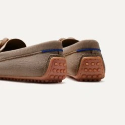 Rothy's The Braid Driver - Latte Foam -Rothy's Shoes Store 183 BraidDriver LatteFoam HeelDetail