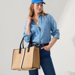 Rothy's The Classic Tote - Grand Piano -Rothy's Shoes Store 183 BraidDriver LatteFoam On Figure 0924