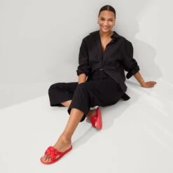 Rothy's The Summer Sandal - Red Hot -Rothy's Shoes Store 191 SummerSandal RedHot OnFigure 2049