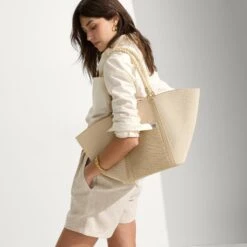 Rothy's The Summer Tote - Meringue -Rothy's Shoes Store 195 SummerTote Meringue OnFigure 0209