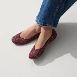 Rothy's The Flat - Crimson Tweed -Rothy's Shoes Store 1 Flat CrimsonTweed On Figure 1512